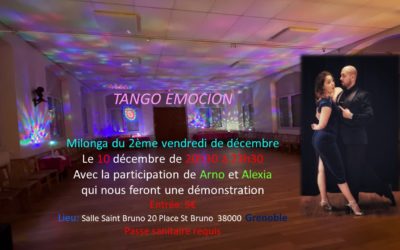 Milonga Tango Emoción le vendredi 10 Décembre Salle Saint Bruno à Grenoble
